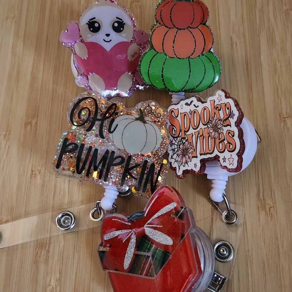 Holiday related badge reels